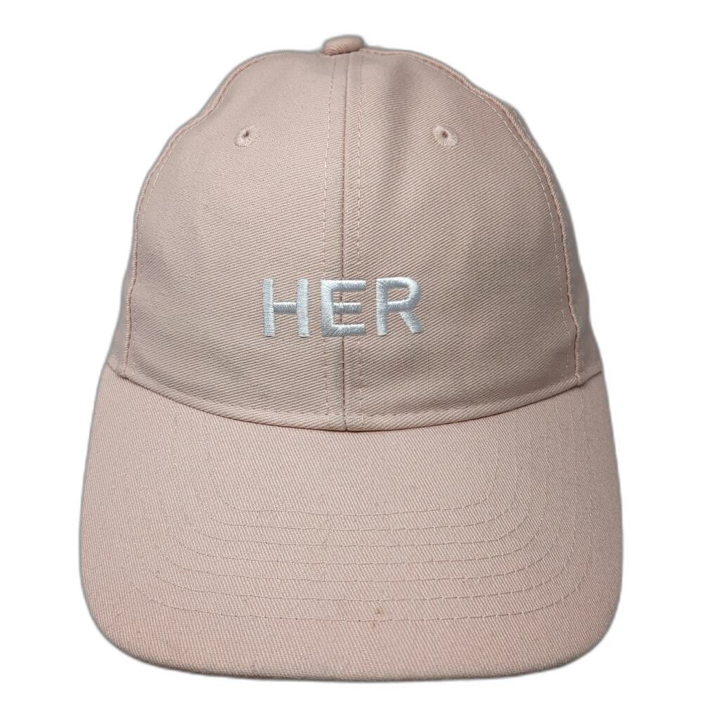 Burberry Baseball Cap Pink One Size HER Embroidery Slideback Hat Cotton Promo